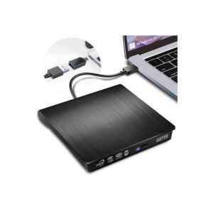 External DVD Drive, Portable USB 3.0 CD +/-RW Drive DVD Player for ROM Rewriter Burner for Laptop Desktop, Compatible with Windows 7/8/10/11 Mac MacBook Pro/Air… (DVD Burner)