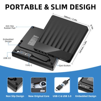 5 USB 3.0/USB-C External CD/DVD Drive for SY-IDD022