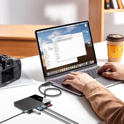 1TB External Hard Drive, USB C Multiport Hub HDD 7-in-1, USB 3.0, SD/TF Card Reader, Docking Station, Multi-Function HDD for Windows, Mac, Android, TV, Phone, Laptop, Desktop, PC